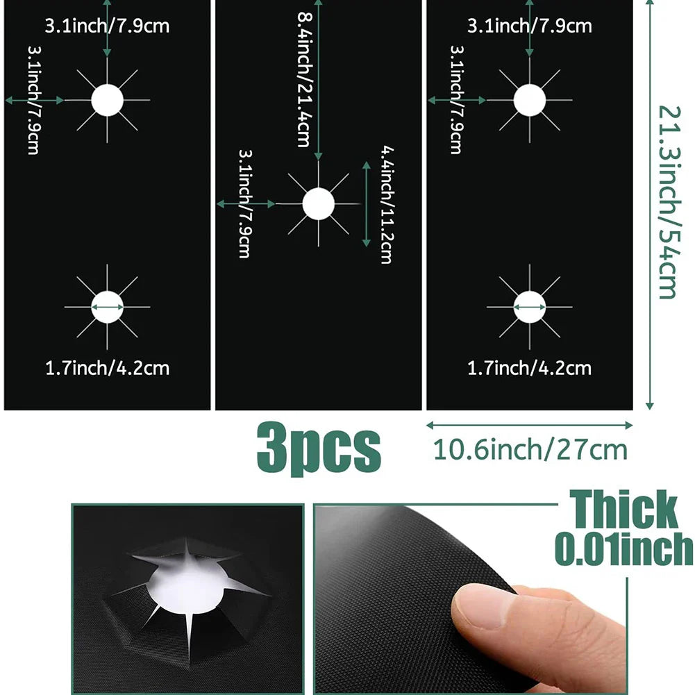 5-Hole Gas Stove Pad Set - Reusable Non-Stick Protective Cover for Kitchen Cleaning and Stovetop Scratch Prevention