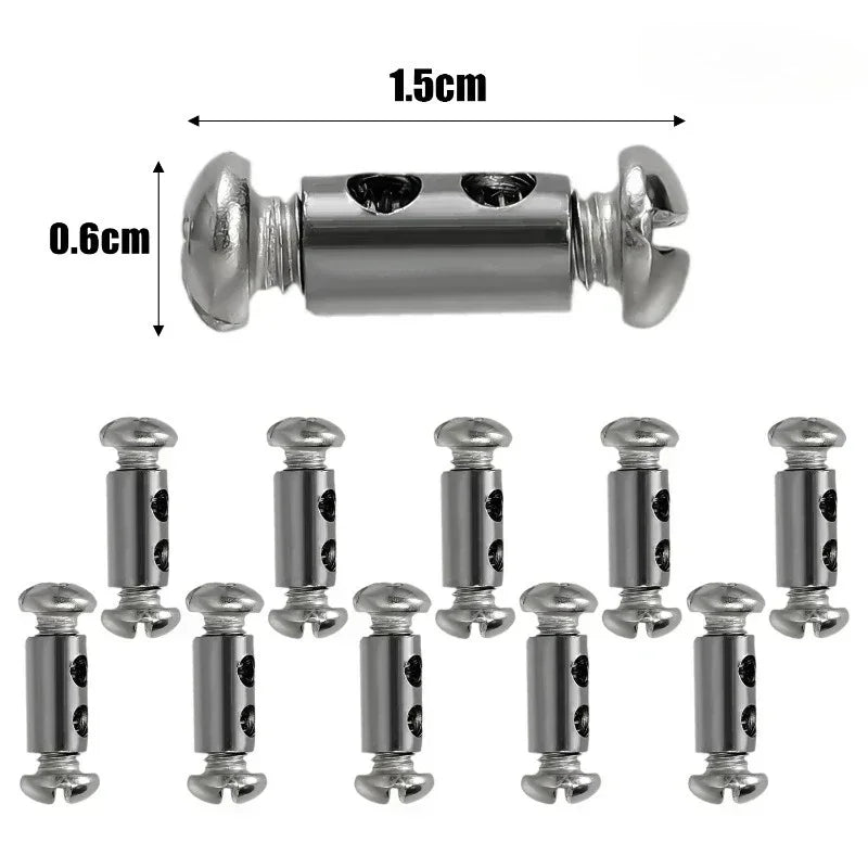 100/10PCS Steel Wire Rope Cable Clamps β Adjustable Metal & Copper Clips for 1.2β2.5mm Cables