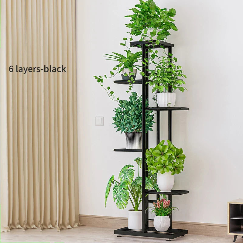 Cordlal Iron Plant Stand 6/7/8-Layer Flower Pot Holder Rack Organizer for Home Garden Decor