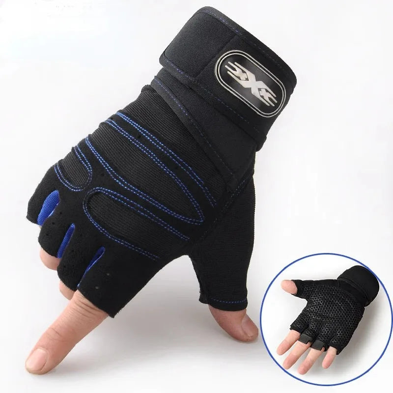 Outdoor Sports Fingerless Gloves – Long Wrist Guard for Men & Women, Ideal for Gym, Cycling, Hiking, Boxing & Training Workouts