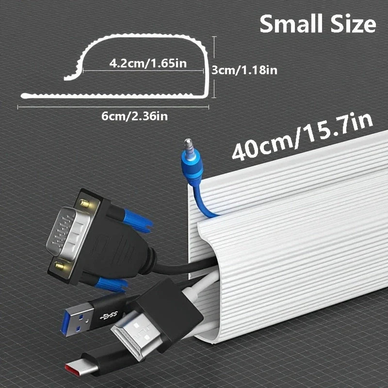 Under Desk Cable Management Tray – No-Drill Channel Raceway Cord Hider for Organized Workspace