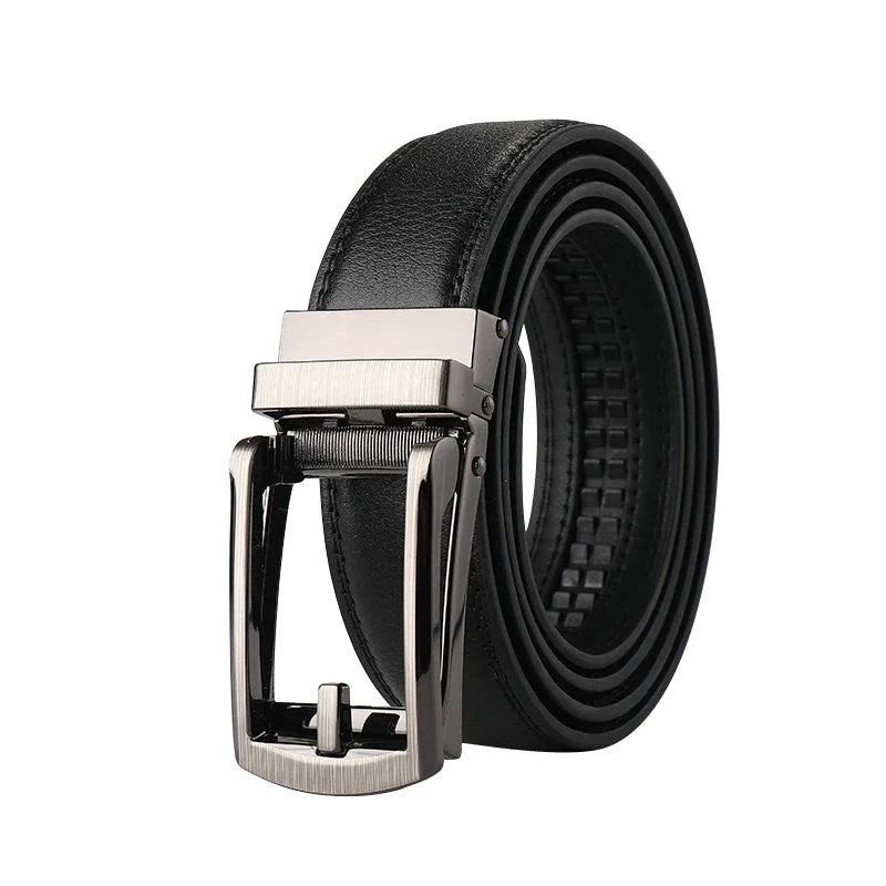 Men’s Top Quality Cowhide Leather Belt – Automatic Alloy Buckle Belt for Men