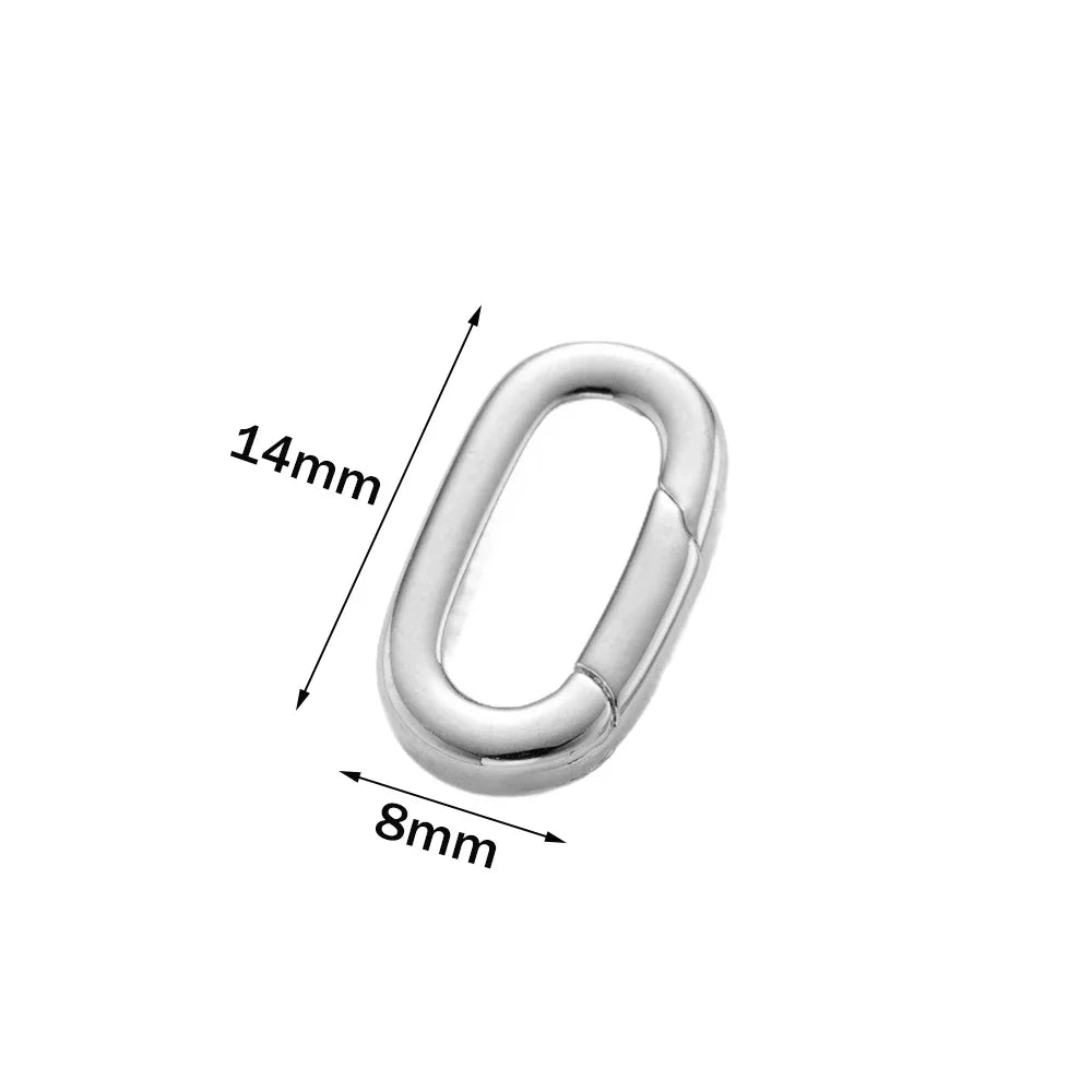 2PCS Gold Filled Oval Clasp - 14K/18K Spring Connector Carabiner for DIY Jewelry Necklace & Bracelet Making