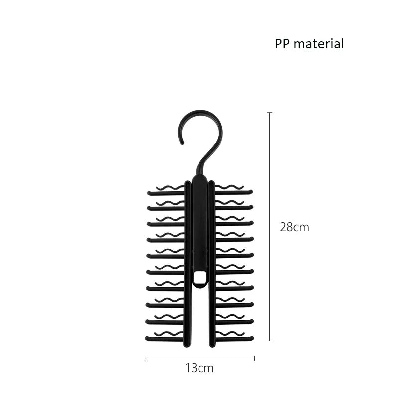 360Β° Rotating Multi-Functional Plastic Hanger β Adjustable Home Rack for Belts, Scarves & 20 Ties