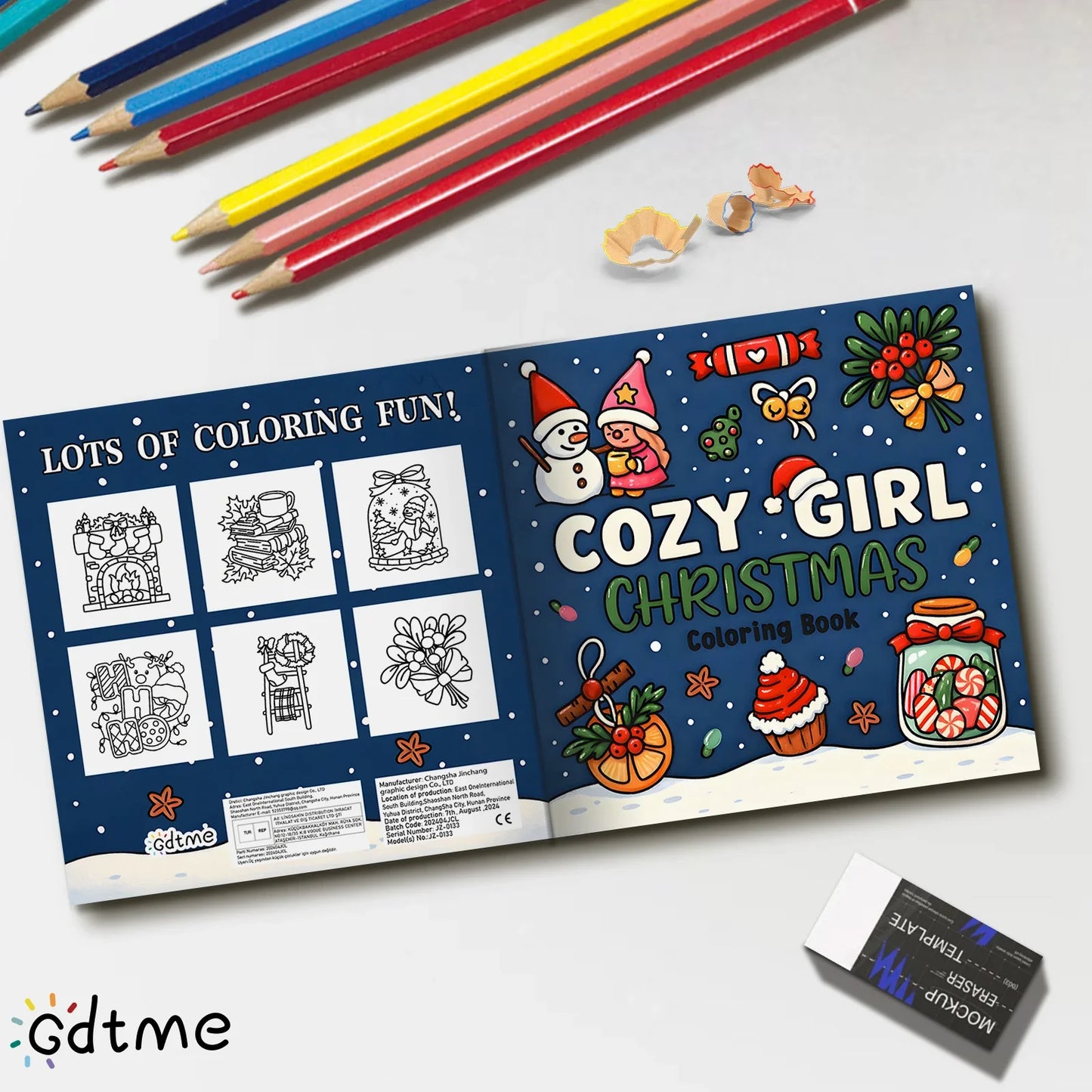 COZY GIRL Christmas Coloring Book – Montessori Educational Drawing & Graffiti Toy for Kids, Perfect Holiday Gift