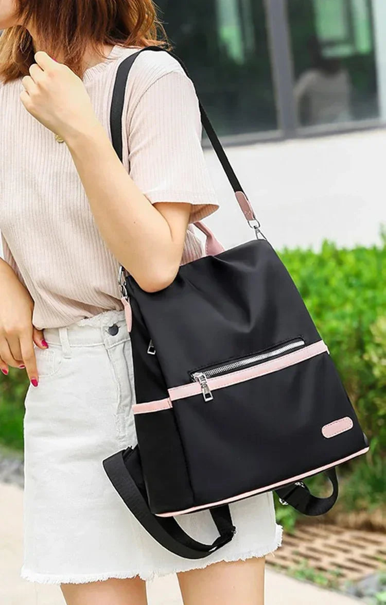 Oxford Fabric Large Capacity Backpack - Multi-Layer Storage, Solid Color Fashion Backpack for Women