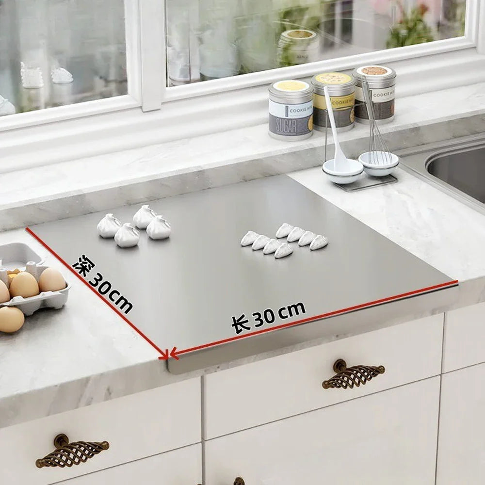 304 Stainless Steel Cutting Board — Non-Slip Kitchen Tool for Vegetables, Pastries & Food Prep