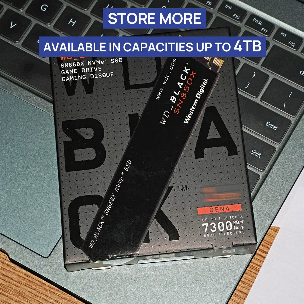 WD_BLACK SN850X M.2 NVMe SSD – 1TB/2TB/4TB PCIe 4.0x4 for Gaming, PC, Laptop, PS5