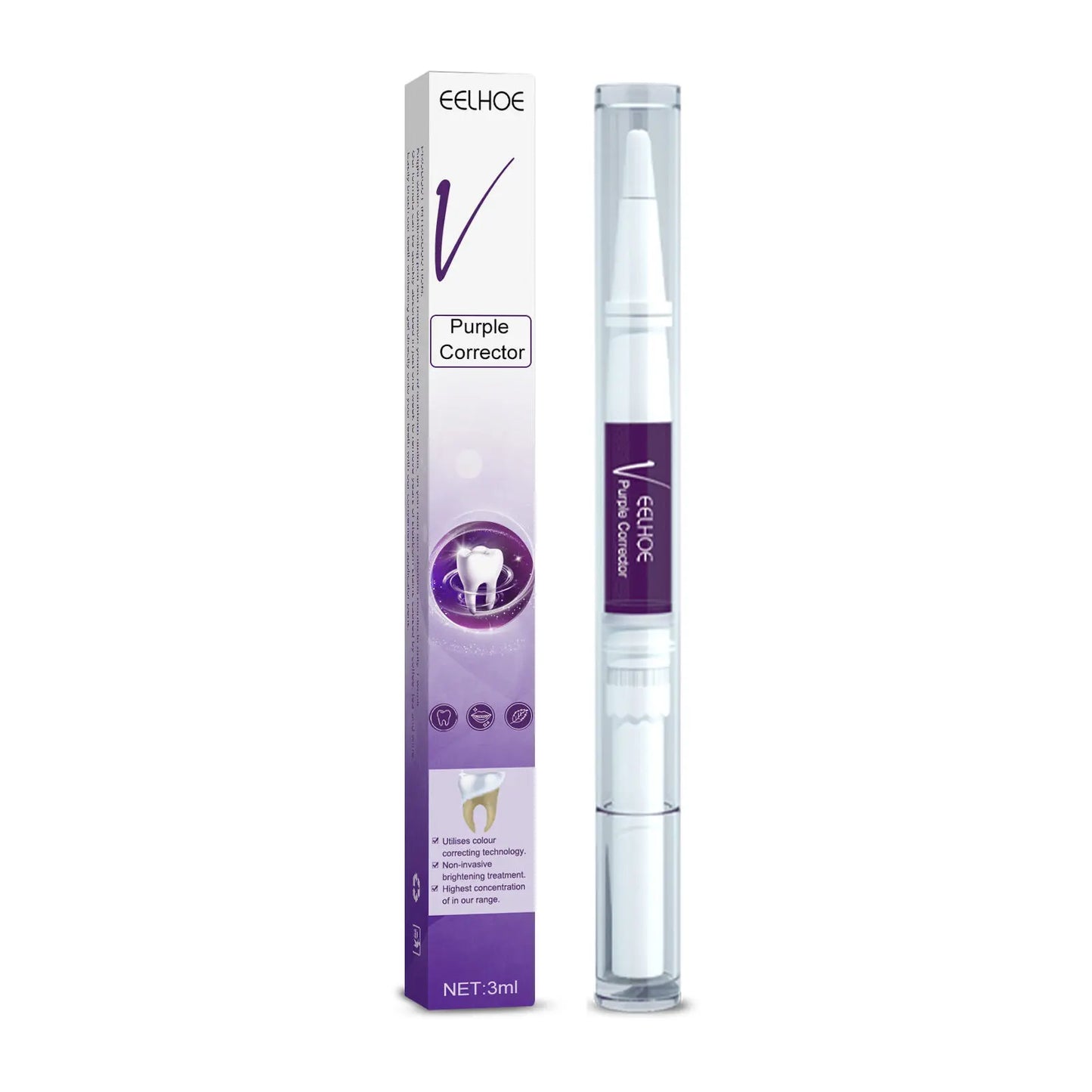 50ML V34 Purple Whitening Toothpaste – Brighten Teeth, Remove Stains & Foam Cleaning for Oral Care