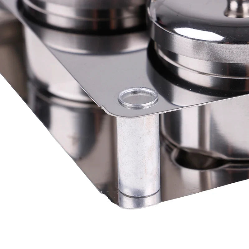 3-Piece Stainless Steel Dappen Dish Set – Manicure Nail Art Powder & Liquid Container Organizer Tray