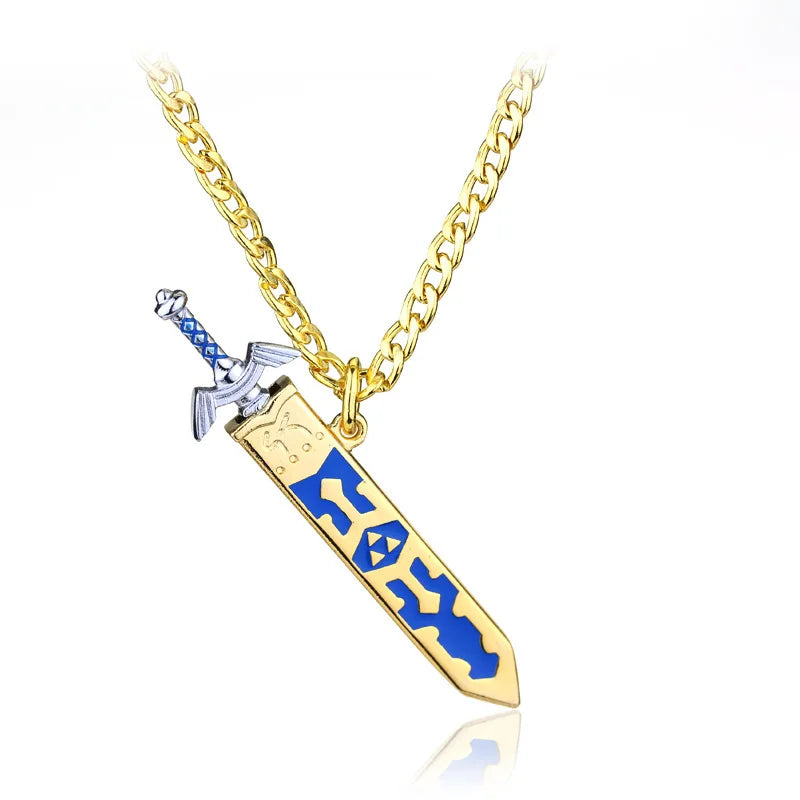 The Legend of Zelda Skyward Sword Necklace – Game Fan Keychain Pendant Jewelry for Men, Gaming Accessories & Collectors