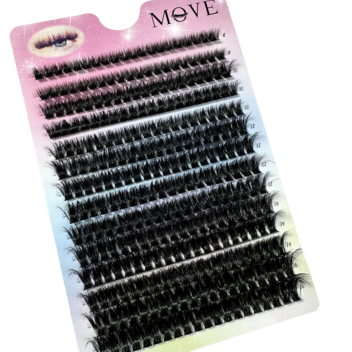 640 Cluster Lashes Kit 5D Fluffy Volume Eyelash Extension Set – Faux Mink Mixed Tray Thick Lash Makeup Kit for Salon & DIY Use