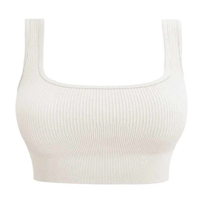 Women’s Seamless Yoga Sports Bra - Backless Fitness Crop Vest for Gym, Training & Outdoor Workouts