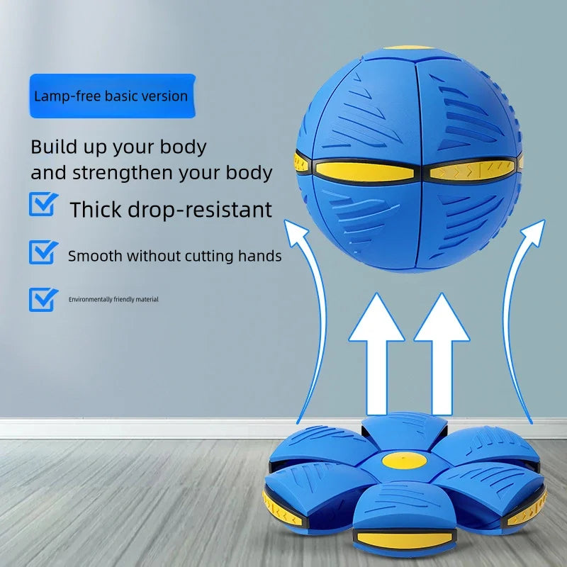 Blue Flying Saucer Deformation Ball Toy – Outdoor Parent-Child Foot Pressure Magic Vent Stress Relief Sports Toy
