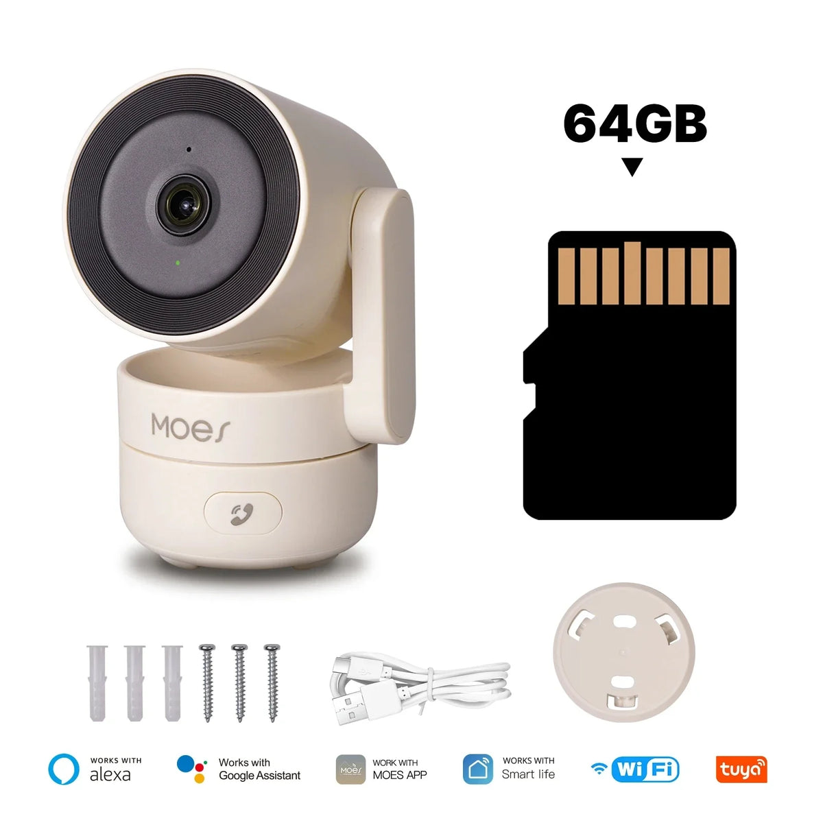 MOESTuya 4MP HD WiFi Indoor Pan & Tilt Smart Security Camera – Motion & Sound Detection, Infrared Night Vision, Panoramic Patrol Monitor