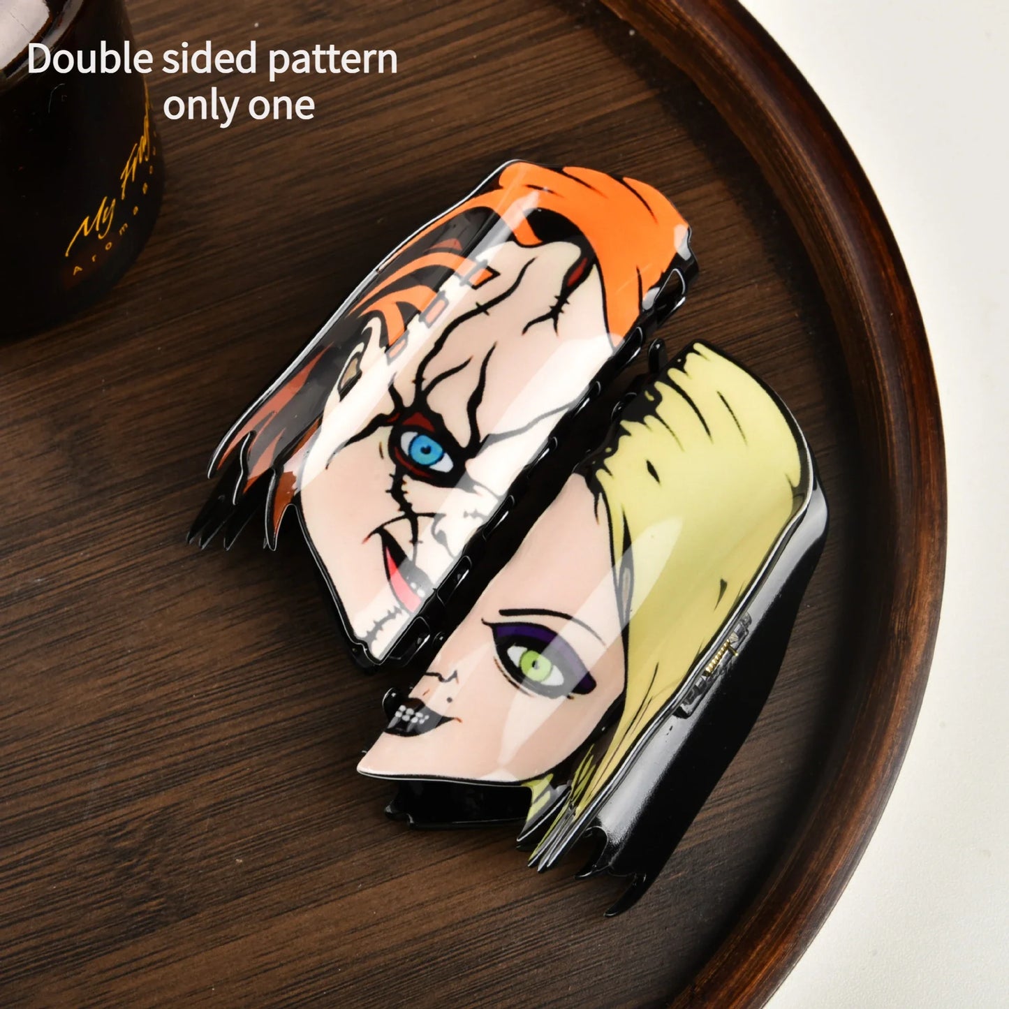 New Horror Series Hair Clips — Acrylic Claw Clips with Clown, Crab, and Shark Designs, Halloween Hair Accessories for Women