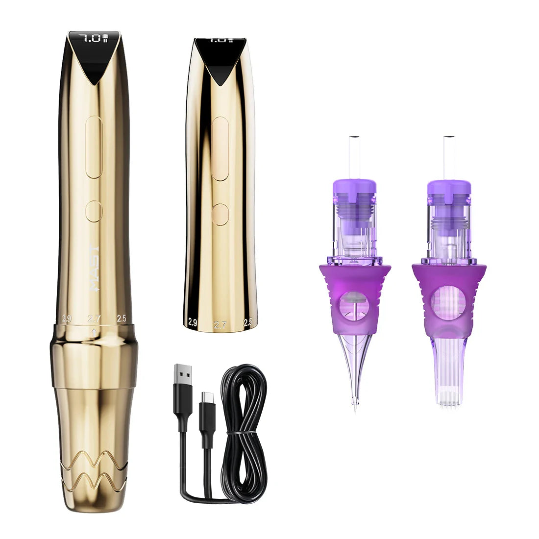 Mast P60 Wireless Tattoo Pen – Permanent Makeup Kit with 2 Batteries & 5 Adjustable Strokes for Eyebrows, Eyeliner & Lips