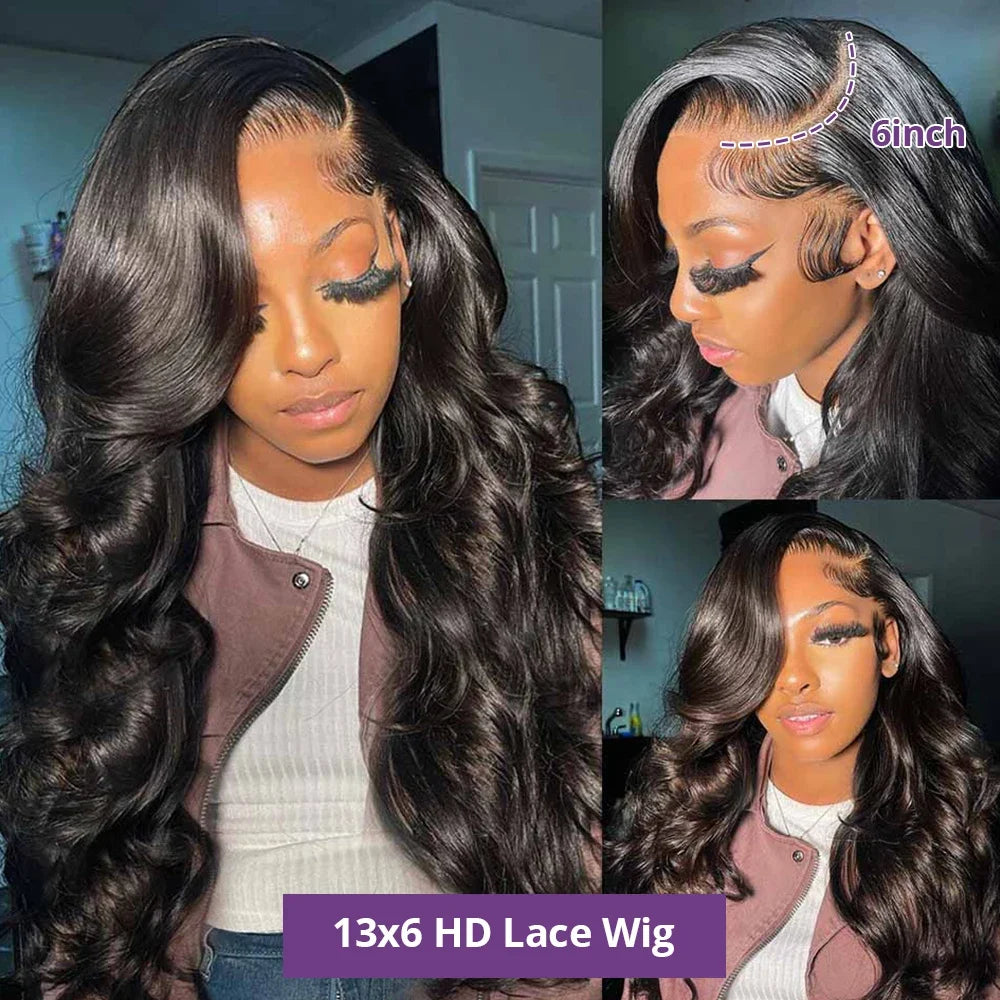 Valuri 250% Density Body Wave HD Lace Front Wig – 13x4 & 13x6 Brazilian Human Hair Wig, 30-40 Inch for Black Women