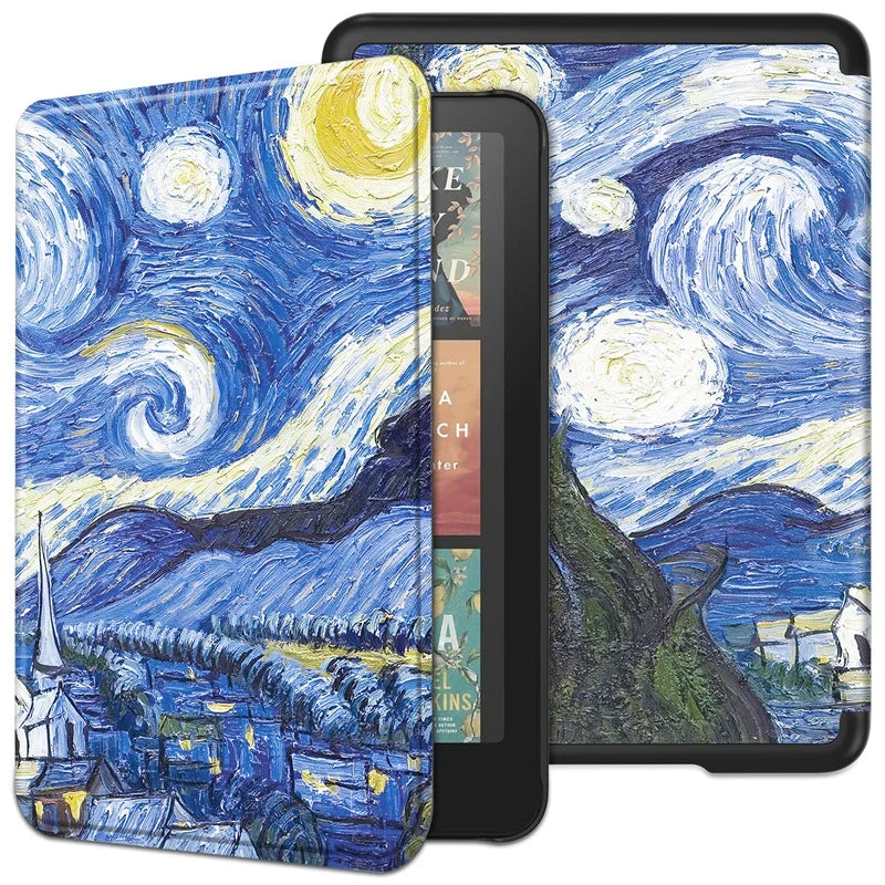 Leather Auto Sleep Case for Kindle Colorsoft Signature Edition (1st Gen, 7") & Paperwhite 12th Gen Protective Cover Funda