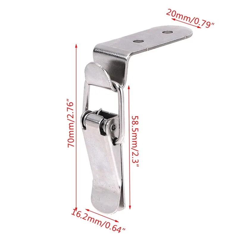 Stainless Steel 304 Locking Latch - Metal Toggle Catch Clasp with Loaded Hinges for Toolbox, Box & Furniture Hardware Accessories