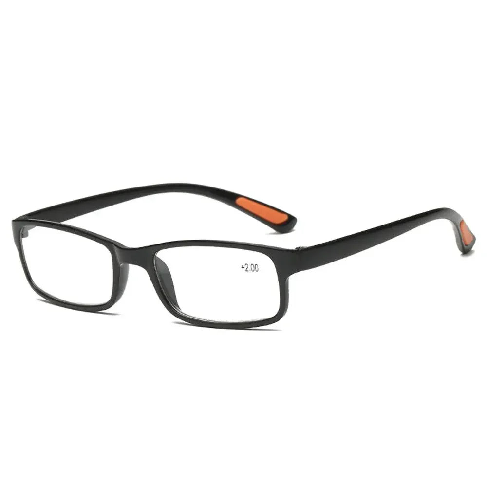 Unisex Ultralight Silicone TR90 Sports Reading Glasses – Blue Light Blocking High-Definition Square Prescription Eyewear