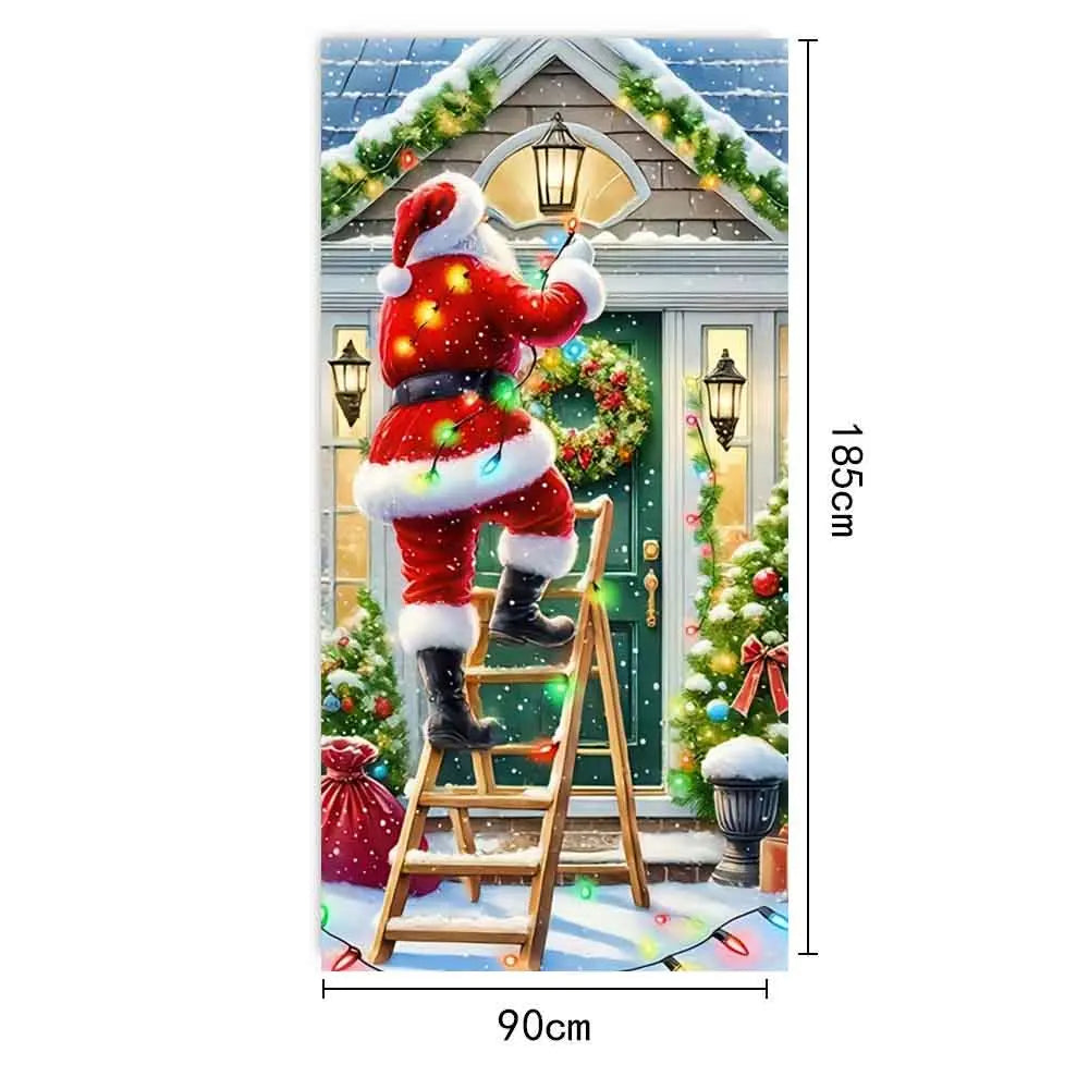 Christmas Fabric Door Banner β Merry Christmas Hanging Background for Photo Booth, Xmas Decor & Photography Props