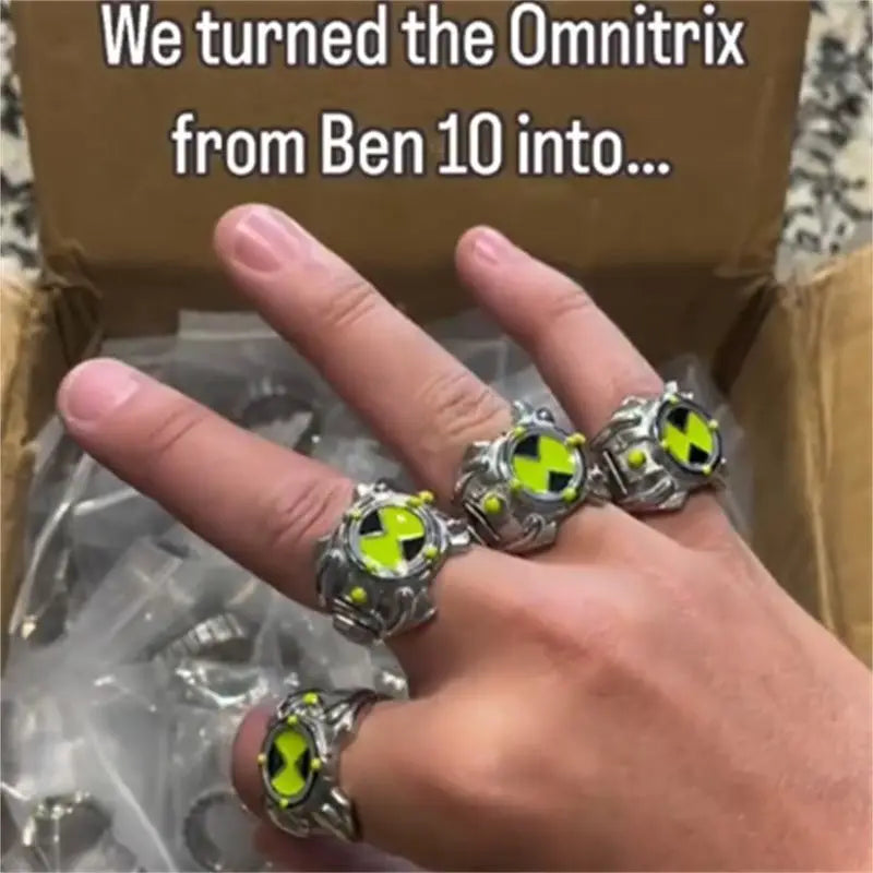Ben 10 Omnitrix Cosplay Ring – Unisex Punk Goth Finger Jewelry Accessory