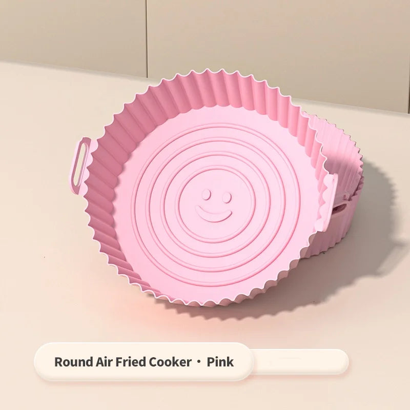 Reusable Silicone Air Fryer Basket & Baking Tray – Non-Stick Mold Liner for Oven, Pizza, Fried Chicken & More