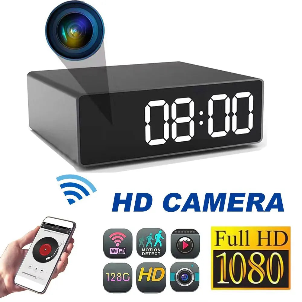 Mini Clock Camera Full HD 1080P WiFi Wireless Spy Camera – Night Vision DVR Home Security Monitoring & Nanny Cam Recorder