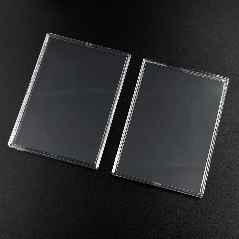 Clear Acrylic Snap Card Holder Case – Protective Trading Card Display Sleeve for Gaming, Sports & K-Pop Idol Photo Storage (Non-Magnetic)