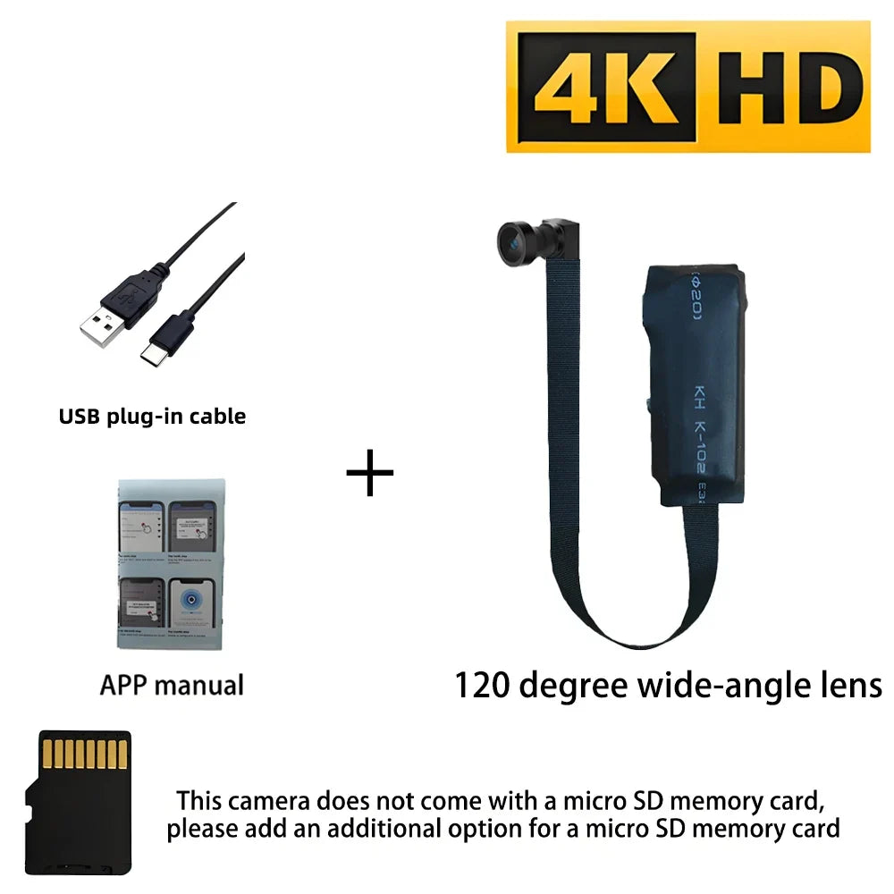 4K HD Mini WiFi Camera - Remote Viewing Motion Detection DIY Home Monitoring Camera