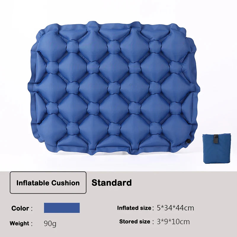 Inflatable Seat Cushion Portable Lightweight Air Sitting Pad Water & Moisture Resistant Camping Chair Mat for Outdoor Travel & Hiking Comfort Seat Pad