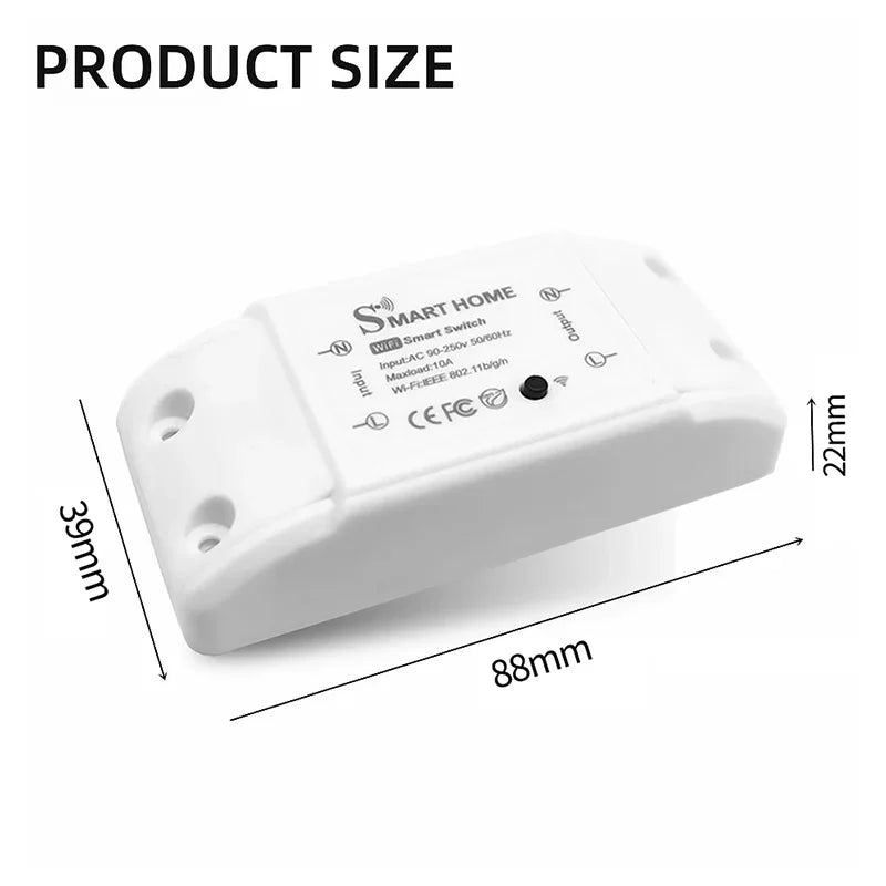 Tuya WiFi Smart Switch – Wireless APP Controller with Timer, Smart Life Compatible Universal Breaker, Bluetooth Enabled Home Automation Switch
