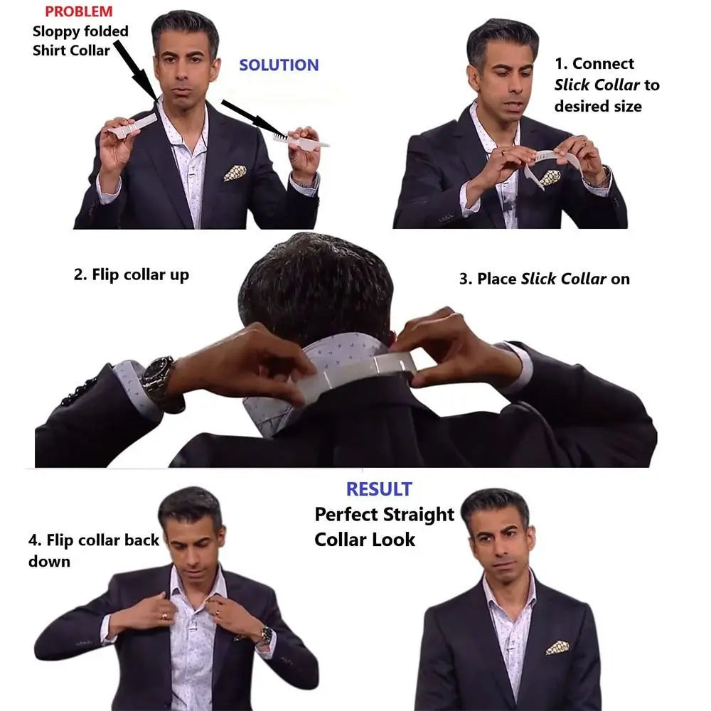 Adjustable Shirt Collar Support Shaper Bundle Kit - New Collar Stays Clothes Accessory - Slick Stand Collar Tool