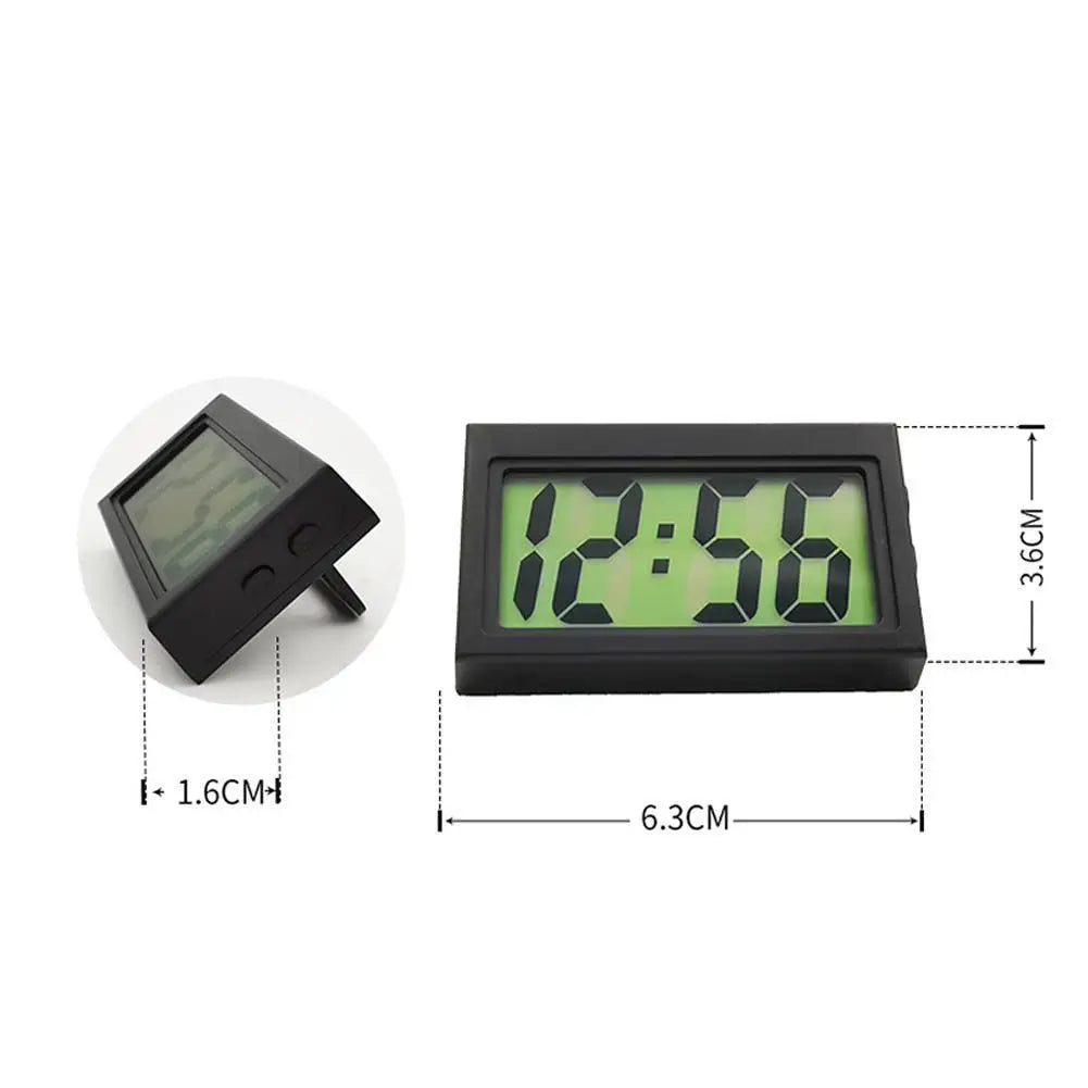 Mini Digital Car Dashboard Clock – Large Screen Self-Adhesive Electronic Clock for Cars & Trucks, Portable Mini Time Display Accessory