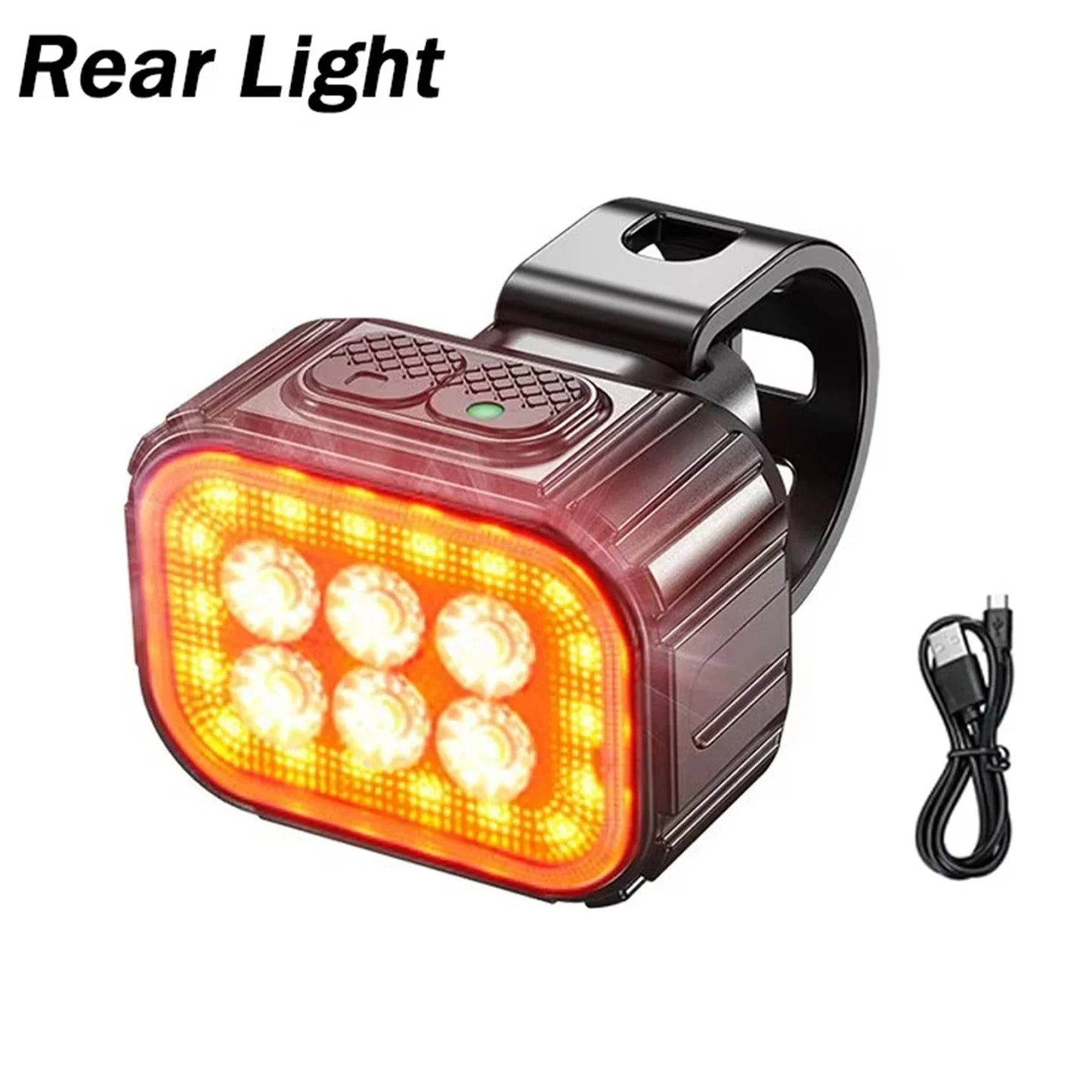 USB Rechargeable Bicycle Light Set β Waterproof LED Front Headlight & Rear Taillight for Mountain and Road Bikes