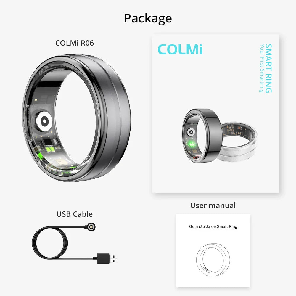 COLMI R06 2024 Smart Ring Health Tracker – Heart Rate, Blood Oxygen & Sleep Monitoring Waterproof Fitness Ring with Multi-Sport Modes for Men & Women