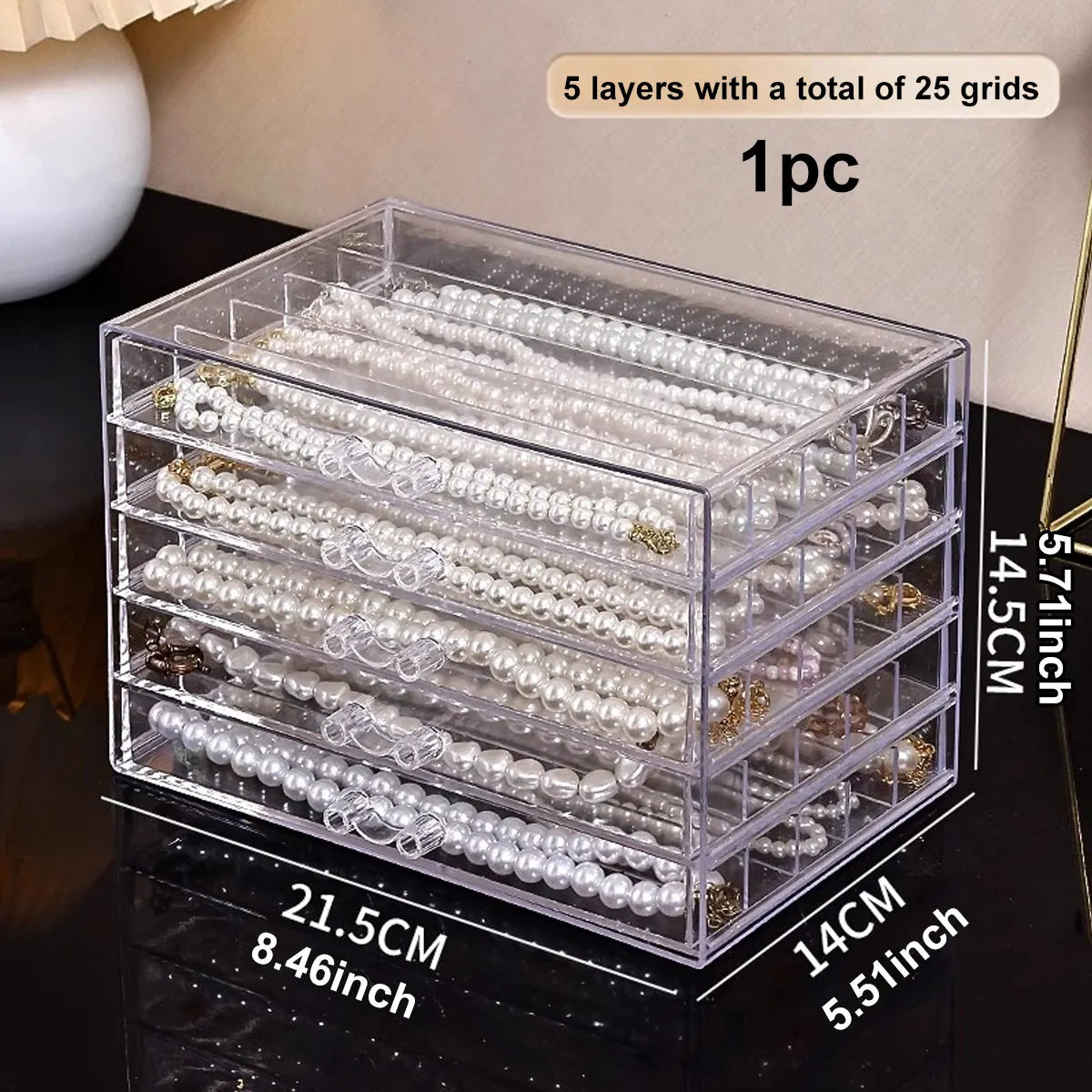 Transparent Necklace Storage Box – Jewelry Tray & Display Cabinet for Women’s Drawers