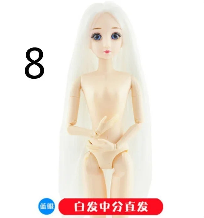 30cm Fashion Princess Babi Doll – 3D Eyes, 20-Joint DIY Plastic Doll for Girls, BJD Model