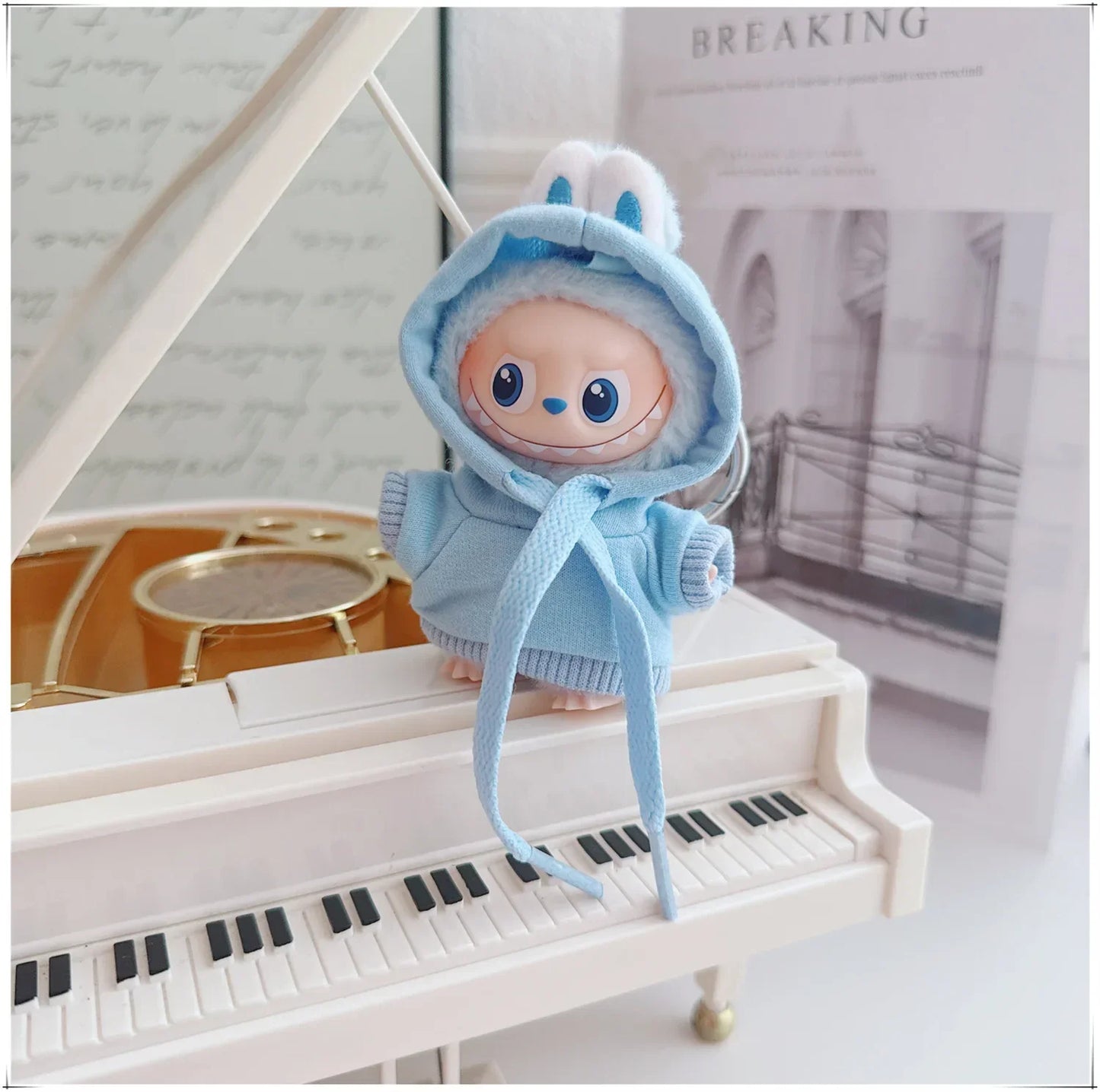 Labubu 4.0 Doll Hooded Sweater – Casual Sportswear Outfit for Mini Labubu V4 Dolls