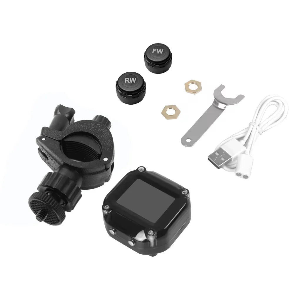 M5 Motorcycle Tire Pressure Monitor - Digital Display Wireless External Tire Pressure Detector