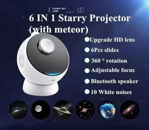 18-in-1 Galaxy Projector Lamp – 3D Planetarium Starry Night Light with Bluetooth 5.0 Speaker for Kids & Adults Gifts
