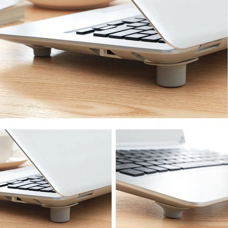 Laptop Cooling Stand Pad – PVC Soft Heat Sink Feet, Height Adjustable Support Bracket for Notebook Heat Reduction & Airflow Cooling