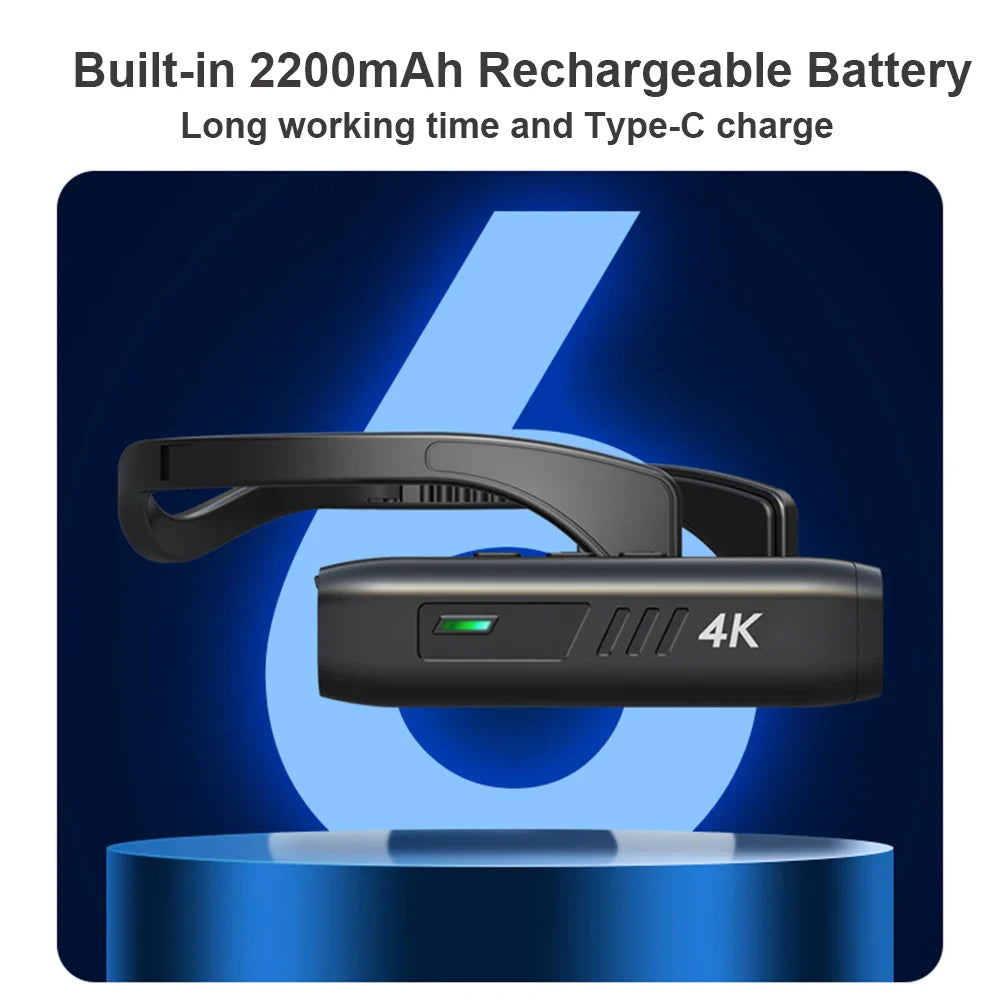4K 30FPS Head-Mounted WiFi Camera – Wearable Camcorder with 120° Wide-Angle Lens & Anti-Shake