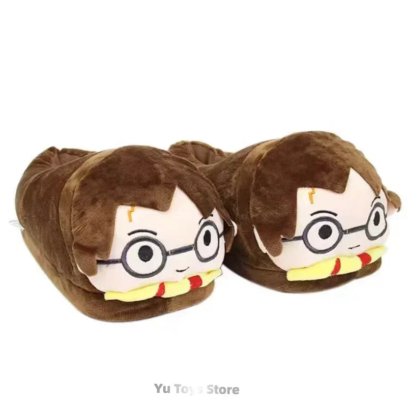 Cute Harry Potter Winter Plush Slippers — Thickened Cotton Indoor Shoes for Breathable Comfort, Surprise Gift