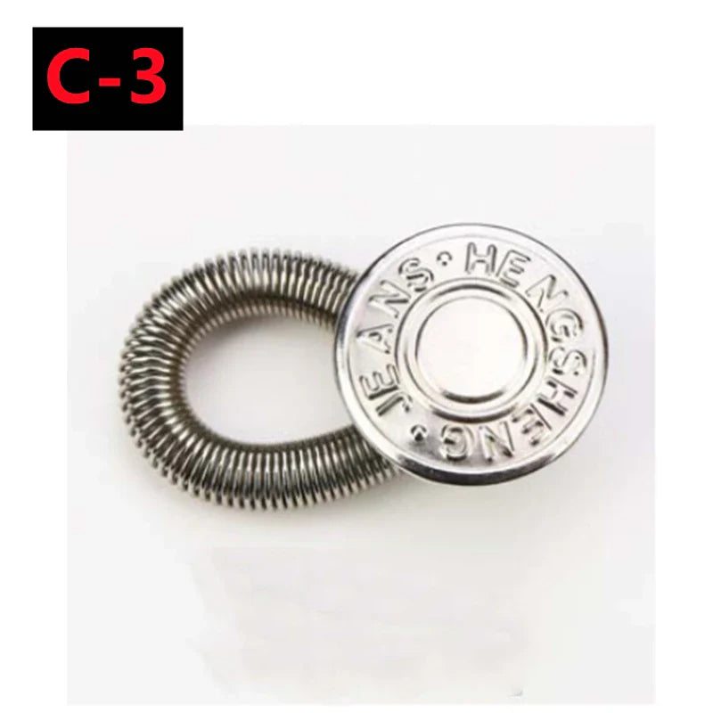 Adjustable Metal Button Extender for Jeans & Pants – Retractable Waistband Expander (1/5/10PCS Sewing Free)