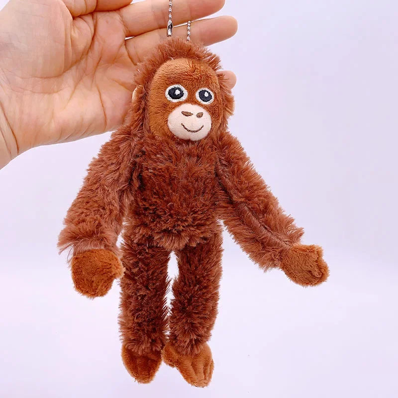 Cute Monkey Plush Pendant - Soft Stuffed Animal Backpack Keychain Bag Charm