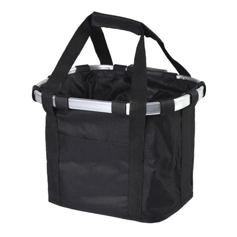 2-in-1 Bicycle Front Basket & Small Pet Carry Pouch – Detachable MTB Handlebar Foldable Bag, 5KG Load