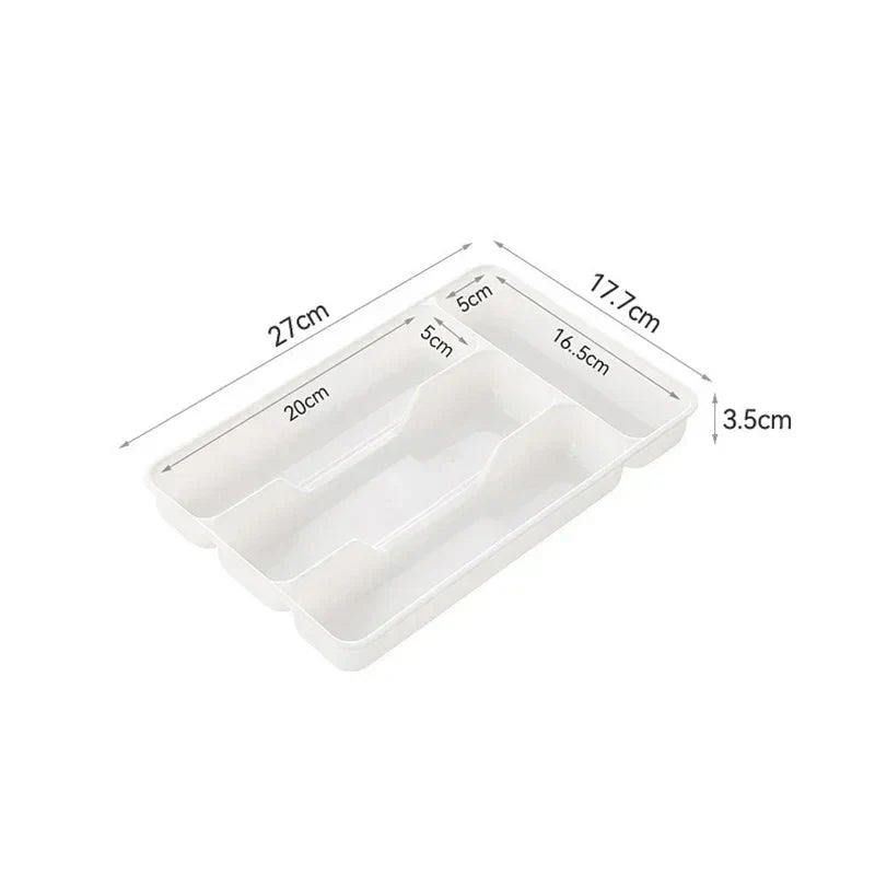 4/5 Compartments Cutlery Organizer Tray β Easy-Clean Drawer Divider for Spoon, Fork & Kitchen Utensils