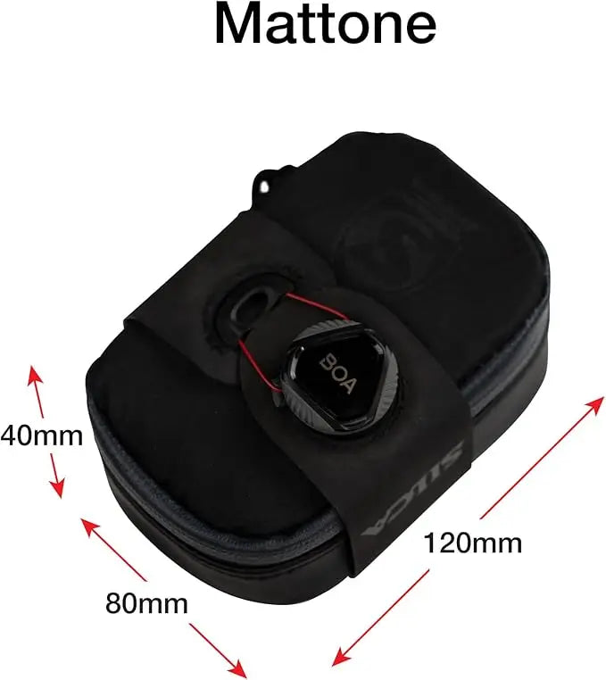 Mattone Under-Seat Bike Bag — Small Black Waterproof Zipper Pouch with BOA Mounting System